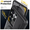 Hurtel Samsung Galaxy S26 Ultra magnetinis dėklas su 360° metaliniu žiedu ir kameros dangteliu - Juodas