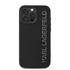 Karl Lagerfeld 3D Rubber Glitter Logo Apple iPhone 15 Pro Max dėklas telefonui juodos spalvos