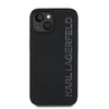 Karl Lagerfeld 3D Rubber Glitter Logo Apple iPhone 15 dėklas telefonui juodos spalvos