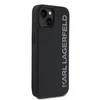 Karl Lagerfeld 3D Rubber Glitter Logo Apple iPhone 15 dėklas telefonui juodos spalvos