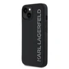 Karl Lagerfeld 3D Rubber Glitter Logo Apple iPhone 14 dėklas telefonui juodos spalvos