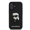 Karl Lagerfeld 3D Rubber Ikonik Apple iPhone 16 dėklas telefonui juodos spalvos
