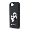 Karl Lagerfeld 3D Rubber Karl and Choupette dėklas skirtas Apple iPhone 16e juodos spalvos
