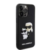 Karl Lagerfeld 3D Rubber Karl and Choupette dėklas telefonui Apple iPhone 15 Pro Max juodos spalvos