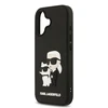Karl Lagerfeld 3D Rubber Karl and Choupette dėklas skirtas Apple iPhone 17 juodos spalvos