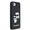 Karl Lagerfeld 3D Rubber Karl and Choupette dėklas skirtas Apple iPhone 16e juodos spalvos