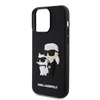 Karl Lagerfeld 3D Rubber Karl and Choupette dėklas telefonui Apple iPhone 15 Pro Max juodos spalvos