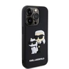 Karl Lagerfeld 3D Rubber Karl and Choupette dėklas telefonui Apple iPhone 15 Pro juodos spalvos