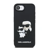 Karl Lagerfeld 3D Rubber Karl and Choupette dėklas skirtas Apple iPhone 16e juodos spalvos
