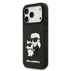 Karl Lagerfeld 3D Rubber Karl and Choupette dėklas skirtas Apple iPhone 17 Pro juodos spalvos