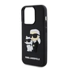 Karl Lagerfeld 3D Rubber Karl and Choupette dėklas telefonui Apple iPhone 15 Pro juodos spalvos
