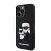 Karl Lagerfeld 3D Rubber Karl and Choupette dėklas telefonui Apple iPhone 15 Pro Max juodos spalvos