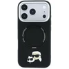 Dėklas Karl Lagerfeld arl Lagerfeld PU Grained K&CH Heads Ring Stand Magsafe Case for iPhone 18 Pro Max Juodas