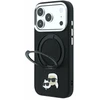 Dėklas Karl Lagerfeld arl Lagerfeld PU Grained K&CH Heads Ring Stand Magsafe Case for iPhone 18 Pro Max Juodas