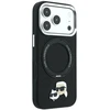 Dėklas Karl Lagerfeld arl Lagerfeld PU Grained K&CH Heads Ring Stand Magsafe Case for iPhone 18 Pro Max Juodas