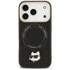 Karl Lagerfeld Big Strap Choupette Metal Logo MagSafe dėklas skirtas Apple iPhone 17 Pro Max juodos spalvos