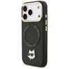Karl Lagerfeld Big Strap Choupette Metal Logo MagSafe dėklas skirtas Apple iPhone 17 Pro Max juodos spalvos