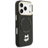 Karl Lagerfeld Big Strap Choupette Metal Logo MagSafe dėklas skirtas Apple iPhone 17 Pro Max juodos spalvos