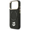 Karl Lagerfeld Big Strap Choupette Metal Logo MagSafe dėklas Apple iPhone 17 Pro Max juodos spalvos
