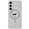 Dėklas Original Pouch Karl Lagerfeld Button Choupette Head Printed Logo Magsafe skirtas Samsung Galaxy S25 juodos spalvos