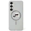 Dėklas Original Pouch Karl Lagerfeld Button Karl&Choupette Heads Printed Logo Magsafe skirtas Samsung Galaxy S25 juodos spalvos