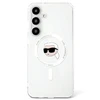 Karl Lagerfeld Button Karl Head Printed Logo MagSafe Samsung Galaxy S25 dėklas telefonui baltos spalvos
