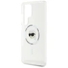 Dėklas Karl Lagerfeld Button Karl Head Printed Logo MagSafe Samsung Galaxy S25 Ultra baltos spalvos