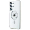 Dėklas Karl Lagerfeld Button Karl Head Printed Logo MagSafe Samsung Galaxy S25 Ultra baltos spalvos