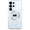 Dėklas Karl Lagerfeld Button Karl Head Printed Logo MagSafe Samsung Galaxy S25 Ultra baltos spalvos