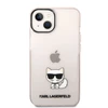 Karl Lagerfeld dėklas, skirtas iPhone 14 Plus 6,7 KLHCP14MCTTRI rožinis kietas dėklas, skirtas Skaidrus Choupette Body