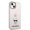 Karl Lagerfeld dėklas, skirtas iPhone 14 Plus 6,7 KLHCP14MCTTRI rožinis kietas dėklas, skirtas Skaidrus Choupette Body