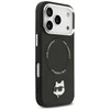 Karl Lagerfeld Choupette Pin MagSafe dėklas skirtas Apple iPhone 17 Pro juodos spalvos
