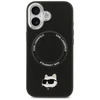 Karl Lagerfeld Choupette Pin MagSafe dėklas skirtas Apple iPhone 17 juodos spalvos