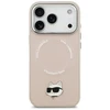 Karl Lagerfeld Choupette Pin MagSafe dėklas skirtas Apple iPhone 17 Pro Max rožinės spalvos