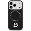 Karl Lagerfeld Choupette Pin MagSafe dėklas skirtas Apple iPhone 17 Pro juodos spalvos
