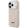 Karl Lagerfeld Choupette Pin MagSafe dėklas skirtas Apple iPhone 17 Pro Max rožinės spalvos