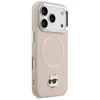 Karl Lagerfeld Choupette Pin MagSafe dėklas skirtas Apple iPhone 17 Pro Max rožinės spalvos