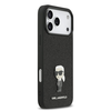 Karl Lagerfeld Fixed Glitter Metal Ikonik dėklas skirtas Apple iPhone 17 Pro Max juodos spalvos