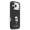 Karl Lagerfeld Fixed Glitter Metal Ikonik dėklas skirtas Apple iPhone 17 Pro juodos spalvos