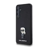 Samsung Galaxy A55 5G Karl Lagerfeld dėklas Fixed Glitter Ikonik Logo Metal Pin (KLHCSA55GKNPSK) juodos spalvos