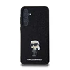 Samsung Galaxy A55 5G Karl Lagerfeld dėklas Fixed Glitter Ikonik Logo Metal Pin (KLHCSA55GKNPSK) juodos spalvos