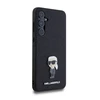 Samsung Galaxy A55 5G Karl Lagerfeld dėklas Fixed Glitter Ikonik Logo Metal Pin (KLHCSA55GKNPSK) juodos spalvos