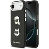 Karl Lagerfeld FW Grained Karl &amp; Choupette Heads Pins &amp; Logo dėklas skirtas Apple iPhone Air Juodas