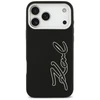 Karl Lagerfeld FW Grained Signature Logo Dėklas skirtas Apple iPhone 17 Pro Max juodos spalvos