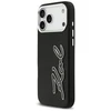Karl Lagerfeld FW Grained Signature Logo Dėklas skirtas Apple iPhone 17 Pro Max juodos spalvos