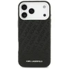 Karl Lagerfeld Grained PU Repeated Logo MagSafe dėklas skirtas Apple iPhone 17 Pro Max juodos spalvos