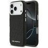 Karl Lagerfeld Grained PU Repeated Logo MagSafe dėklas skirtas Apple iPhone 17 Pro juodos spalvos