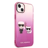 Karl Lagerfeld KLHCP14MTGKCP iPhone 14 Plus 6,7 colio kietas dėklas, eilinis/rožinis gradientas Karl &amp; Choupette