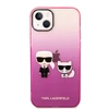 Karl Lagerfeld KLHCP14MTGKCP iPhone 14 Plus 6,7 colio kietas dėklas, eilinis/rožinis gradientas Karl &amp; Choupette