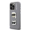 Karl Lagerfeld Grained PU K&CH Heads dėklas skirtas Apple iPhone 15 Pro Max pilkos spalvos